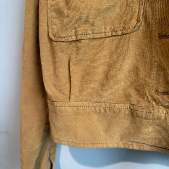 Free People Everlyn Cropped Jacket Mary Gold Mustard Brown M - Picture 7 of 16